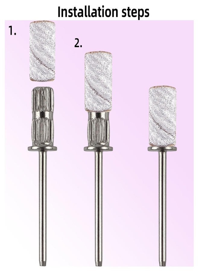 TKYZMS 100 Pcs (180 Grit White)Sanding Bands Nail Drill Bit with 0.31in diameter,Nail Drill Bits Extreme Fine Grit Sanding Band,Sanding Belt Upgrade Mandrel Bits,Professional Nail Drill Bit for Acrylic Nails - Image 3
